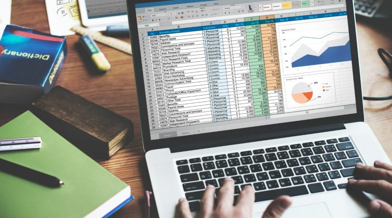 plan sur un ecran de pc sur excel