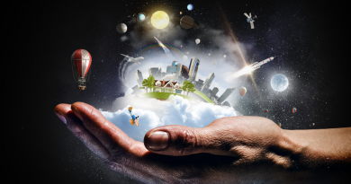 main avec une planete à l'interieur